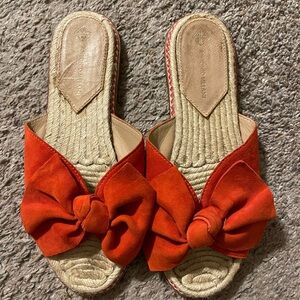 Antonio Melani Red Bow Slide Sandals